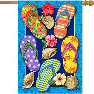 Briarwood Lane Paradise Flip Flops Summer House Flag 28 X 40