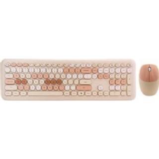 Mofii Wireless keyboard + mouse set 666 2.4G (beige) - Tastatur & Mus sæt - Beige