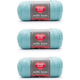 R?dt hjerte med k?rlighed Iced Aqua Yarn - 3 Pack of 198G7oz - Acrylic - 4 Medium (Worsted) - 370 yards - KnittingCrochet