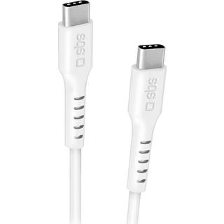 SBS USB-C til USB-C Kabel - 1.5 Meter - 100W (PD) - Hvid