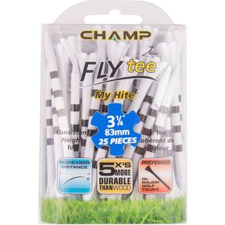 Champ 86509 Zarma FlyTee My Hite 2-3/4 """" 30 t?ller hvid med sorte striber golf tees