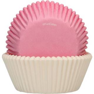 Lyserøde/Hvide Muffinsforme - 48 stk, FunCakes
