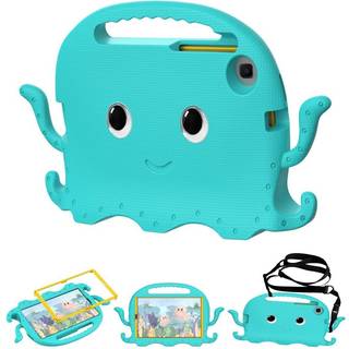 SKALO Samsung Tab A7 Lite 3D Cartoon børns cover - Turkis