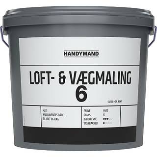 Handymand loft- og vægmaling mat 6 5 liter - hvid (På lager i varehus)