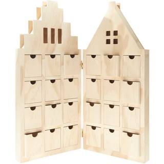Adventskalender Haus aus Holz 46,5x51x5cm