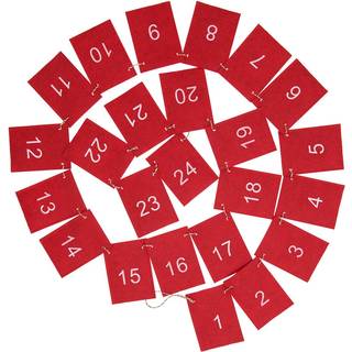 Adventskalender Girlande 1-24 260cm - Rot