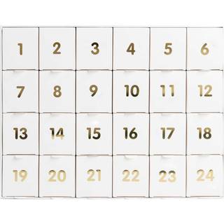 Adventskalender zum Befüllen 36,5x29x6cm - Weiß-Gold
