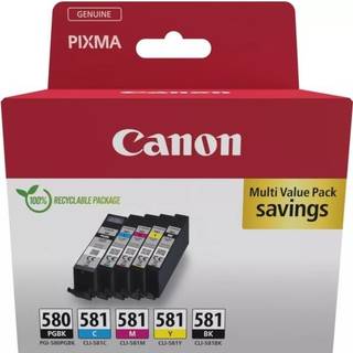 Canon PGI-580 / CLI-581 2078C005 CMYKPK Blækpatron, 750 sider