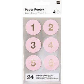 Paper Poetry Adventskalender Sticker Zahlen 1-24 - Rosa