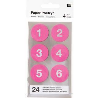 Paper Poetry Adventskalender Sticker Zahlen 1-24 - Pink
