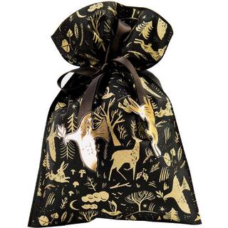 Paper Poetry Geschenktüte Nostalgic Christmas Wald schwarz 20x30cm - Schwarz