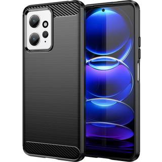 Xiaomi Redmi Note 12 (4G) Brushed Carbon Bagside Cover - Sort