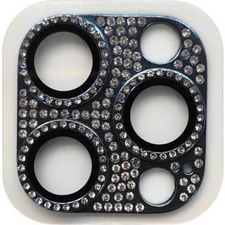 iPhone 15 Pro / 15 Pro Max Kameralinse Beskyttelse m. Rhinsten - Sort