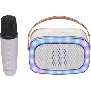 Denver BTM-610 Bluetooth højttaler med LED lys & mikrofon - Hvid