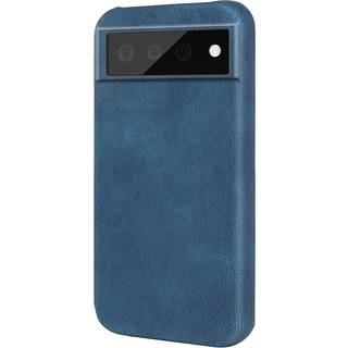 Google Pixel 6 Pro Læderbelagt Plastik Bagside Cover - Blå
