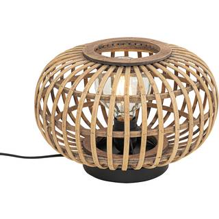 Orientalsk bordlampe sort med bambus - Amira