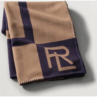 Ralph Lauren Home Northam RL Graphic Colour Block Wool Throw Camel/Nav