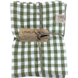 Lovely Linen Misty Viskestykke Square - Viskestykker Hør Jeep Green - TL0771