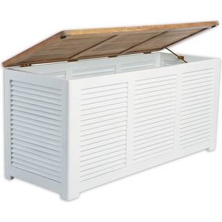 Hvid hyndebox m/teak låg