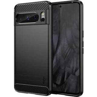 Google Pixel 8 Pro Brushed Carbon Bagside Cover - Sort