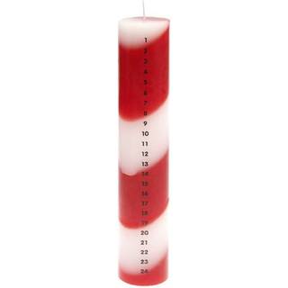 Adventskalender Kerze 1-24 - Rot-Weiß