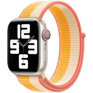 Apple Watch (42/44/SE/45/46/49mm) Lippa Nylonrem - Hvid / Gul