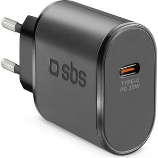 SBS 25W Power Delivery Vægoplader m. USB-C - Sort