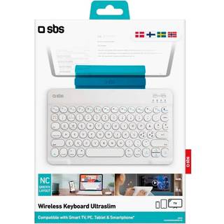 SBS Trådløst Tastatur - Dansk Tastatur - Hvid