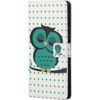 Google Pixel 7A Læder Flip Cover m. Pung & Ståfunktion - Sovende Ugle