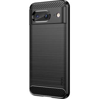 Google Pixel 8 Brushed Carbon Bagside Cover - Sort