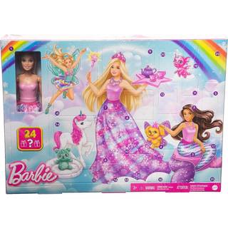 Barbie Dreamtopia Doll & Advent Kalender 24 Overraskelser inkluderer tilbeh?r Havfrue og fe -t?j Unicorn & Dragon Pets