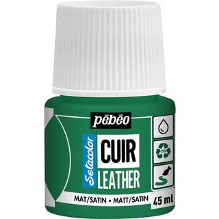 Pebeo Cuir Leather 45 ml læderfarve, farver også PU-læder – Grøn, mat satinfinish