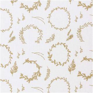 Druckstoff Nostalgic Christmas Kränze weiß-gold 140cm - Weiß