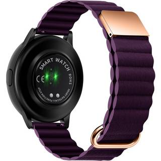 Smartwatch Rem 20mm Magnetisk Litchi Læder - Lilla / Rose Gold