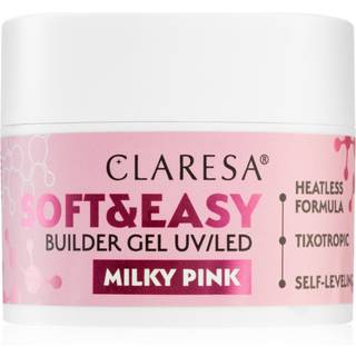 Claresa Soft&Easy Builder Gel styrkende gel-underlak til negle Skygge Milky Pink 45 g - 45 g