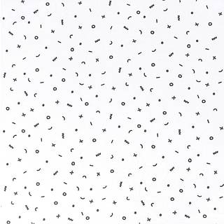 Stoff weiß Mustermix schwarz 140cm - Weiß