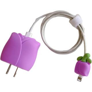 Silikone Beskytter til Apple 18W / 20W Oplader - Tulipan - Lilla