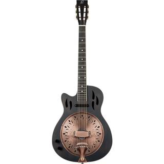 Ortega RRG40CE-DBK-L Distressed Black Satin Resonator-guitar