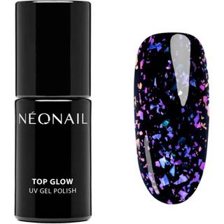 NEONAIL Top Glow Overlak gel Skygge Violet Aurora Flakes 7.2 ml - 7,2 ml