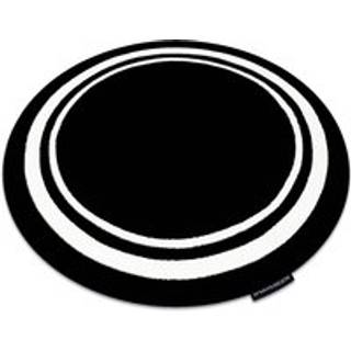Tæppe HAMPTON Border hjul Ramme sort cirkel 200 cm