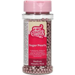 Pink Metallic Sukkerperler 4mm - 80g, FunCakes
