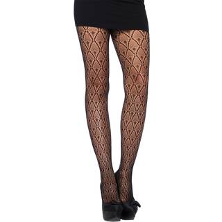Gemusterte Spitzen Strumpfhose Schwarz