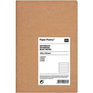 Paper Poetry Notizbuch weiß A6 Kraftpapier liniert