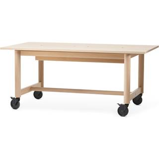 A2 Connect skrivebord eg hvidolieret, sorte hjul, H73