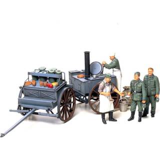 Tamiya 35247 1:35 Diorama Set Field Kitchen (4) Model Kit Plastic Construction Kit Assembly Kit til samling Detaljeret replika