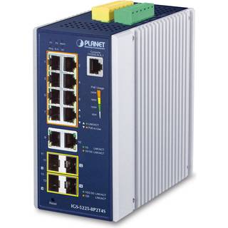 PLANET IP30 Industrial L2+/L4 8-Port Administreret L2+ Gigabit Ethernet (10/100/1000) Aluminium, Blå