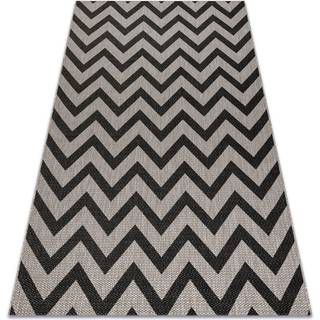 Sisaltæppe SISAL FLOORLUX 20340 sølv / sort ZIGZAG 160x230 cm