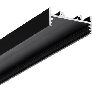 1m aluprofil VARIO30-01 ACDE-9/TY - Sort anodiseret, påbygning, LED skinne