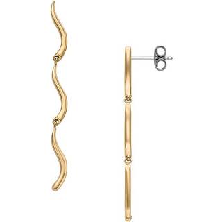 Skagen Kariana Waves Gold-Tone Stainless Steel Long Drop Women's Earrings SKJ1784710