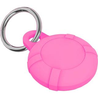 AirTag Silikone Etui m. Nøglering - Neon Pink